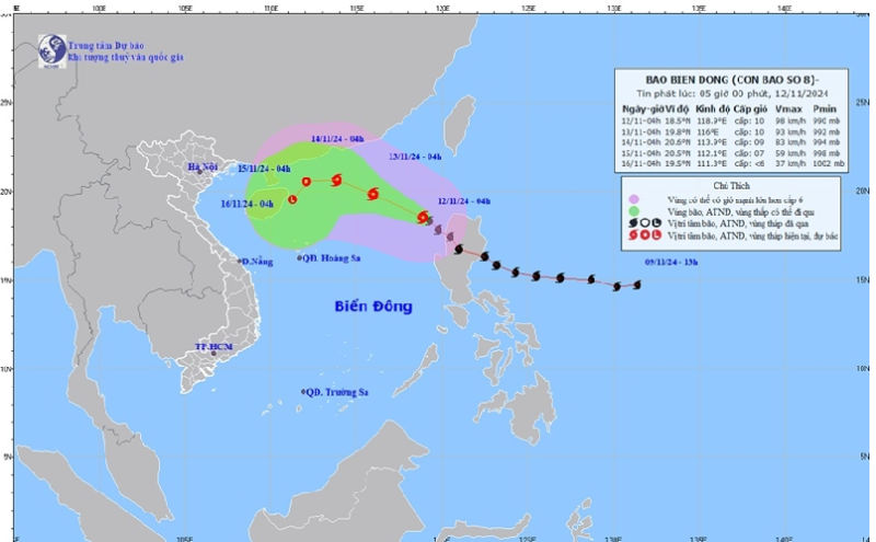 Bão số 7 suy yếu thành áp thấp nhiệt đới, bão số 8 (Toraji) gần Biển Đông