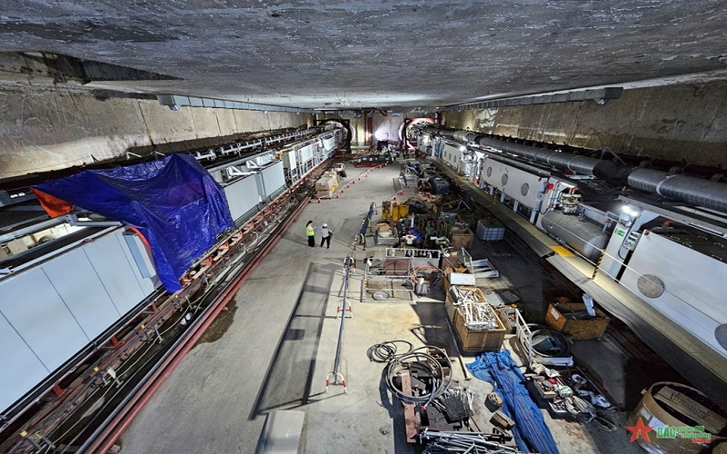 Hà Nội: Hầm metro Nhổn-Ga Hà Nội đã đào được hơn 600m sau 3 tháng