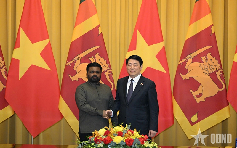 Chủ tịch nước Lương Cường hội đàm với Tổng thống Sri Lanka