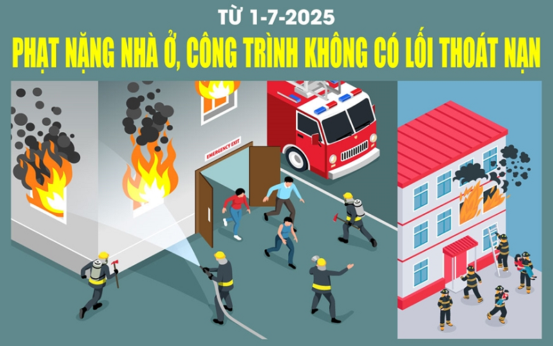 Phạt nặng nhà ở, công trình không có lối thoát nạn từ ngày 1-7-2025