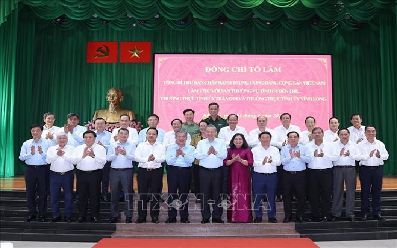 Tổng Bí thư Tô Lâm làm việc với Ban Thường vụ Tỉnh ủy Bến Tre và Thường trực các Tỉnh ủy Trà Vinh, Vĩnh Long