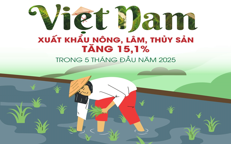 Xuất khẩu nông, lâm, thủy sản tăng 15,1% trong 5 tháng đầu năm 2025