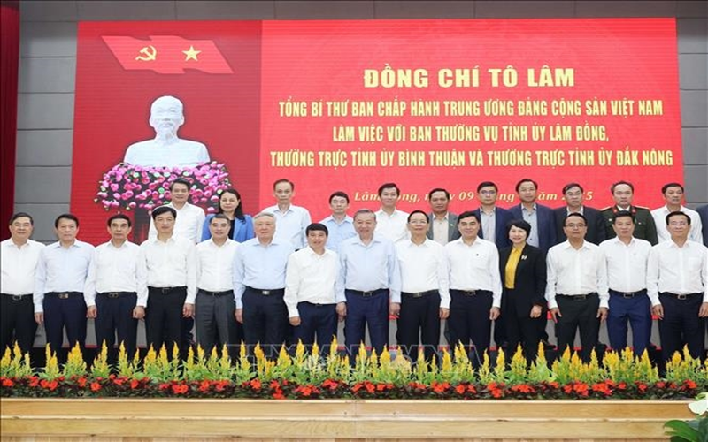 Tổng Bí thư Tô Lâm: Tỉnh Lâm Đồng mới khẩn trương xây dựng lại quy hoạch tổng thể phát triển kinh tế - xã hội giai đoạn mới