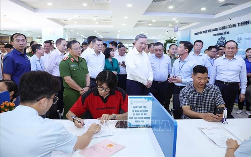 Tổng Bí thư Tô Lâm kiểm tra hoạt động của chính quyền địa phương hai cấp trên địa bàn TP Hà Nội