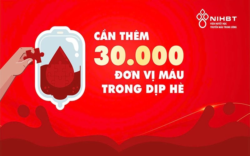 Cần thêm 30.000 đơn vị máu cho điều trị trong dịp hè