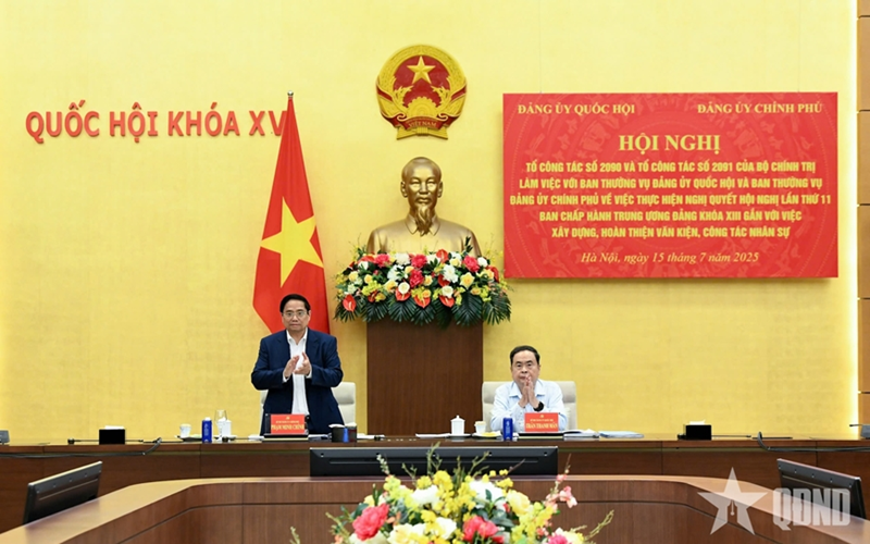 Tổ công tác của Bộ Chính trị làm việc với Ban Thường vụ Đảng ủy Quốc hội, Ban Thường vụ Đảng ủy Chính phủ