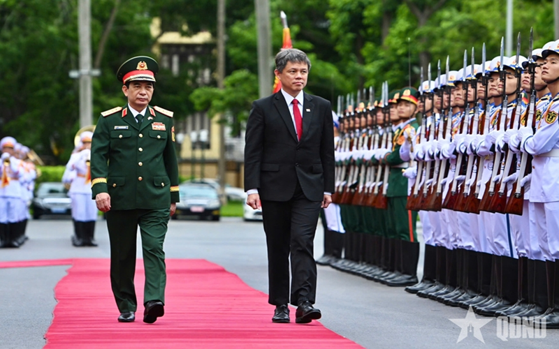 Đại tướng Phan Văn Giang chủ trì lễ đón Bộ trưởng Quốc phòng Singapore