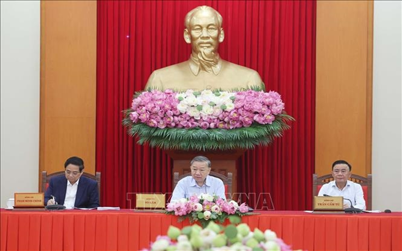 Tổng Bí thư Tô Lâm chủ trì buổi làm việc về dự thảo các văn kiện Đại hội XIV của Đảng