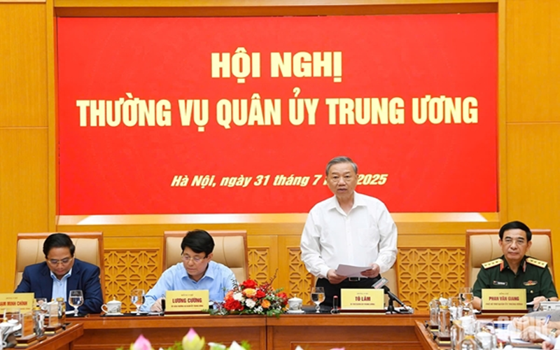 Tổng Bí thư Tô Lâm, Bí thư Quân ủy Trung ương chủ trì Hội nghị Thường vụ Quân ủy Trung ương