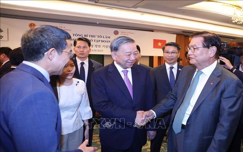Tổng Bí thư Tô Lâm gặp gỡ lãnh đạo một số tập đoàn lớn của Hàn Quốc
