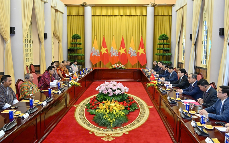 Chủ tịch nước Lương Cường hội đàm với Quốc vương Bhutan
