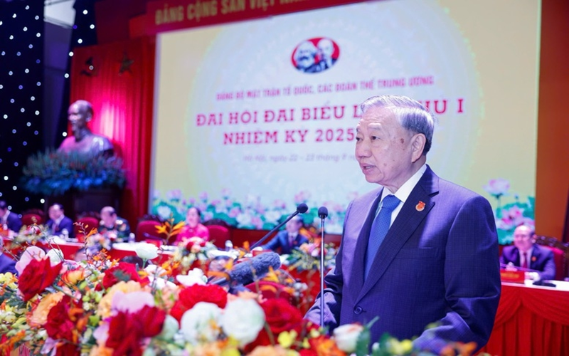 Phát biểu của Tổng Bí thư Tô Lâm tại Đại hội đại biểu Đảng bộ Mặt trận Tổ quốc, các đoàn thể Trung ương lần thứ I