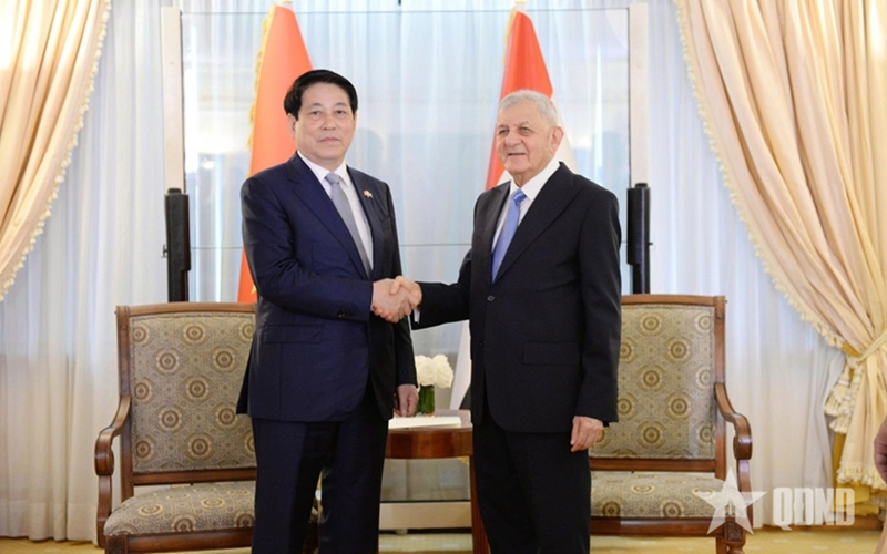 Chủ tịch nước Lương Cường tiếp Tổng thống Iraq Abdul Latif Rashid