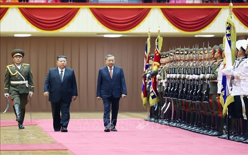 Lễ đón Tổng Bí thư Tô Lâm thăm cấp Nhà nước Cộng hòa dân chủ nhân dân Triều Tiên
