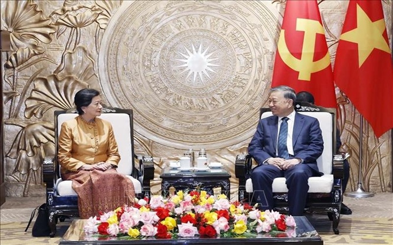 Tổng Bí thư Tô Lâm tiếp Đại sứ Campuchia Chea Kimtha đến chào từ biệt