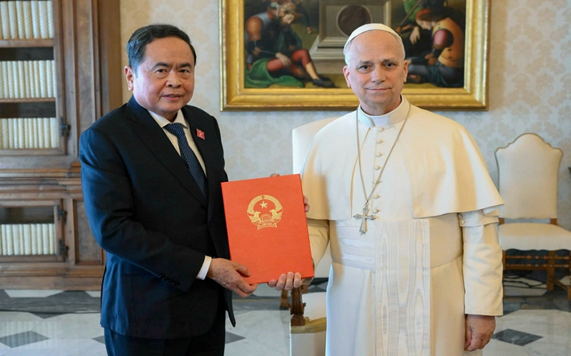 Chủ tịch Quốc hội Trần Thanh Mẫn hội kiến Giáo hoàng Leo XIV