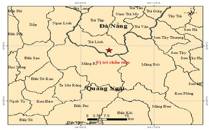 Động đất ở Đà Nẵng không xảy ra ở khu vực nội thành