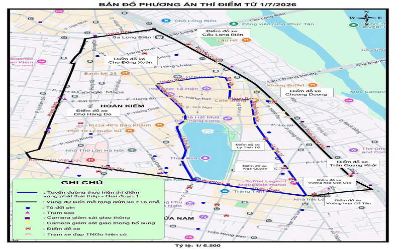 Hà Nội thí điểm cấm xe máy xăng, dầu theo giờ tại 11 tuyến phố, phường Hoàn Kiếm từ ngày 1-7