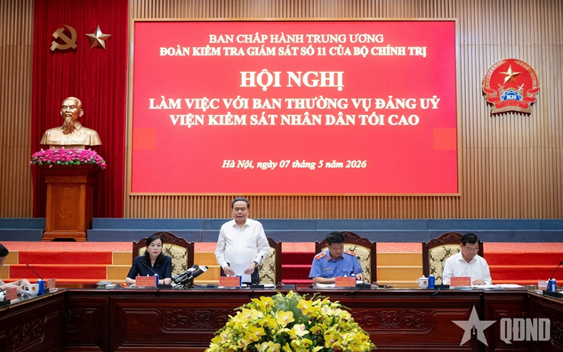 Chủ tịch Quốc hội Trần Thanh Mẫn chủ trì hội nghị với Ban Thường vụ Đảng ủy Viện Kiểm sát nhân dân tối cao