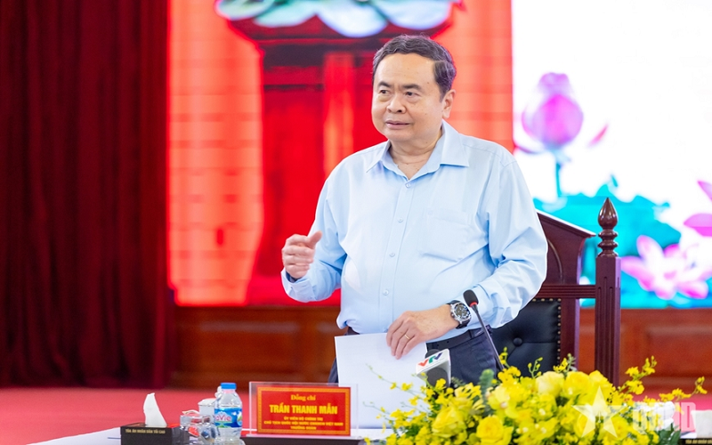Chủ tịch Quốc hội Trần Thanh Mẫn chủ trì hội nghị với Đảng ủy Tòa án nhân dân tối cao