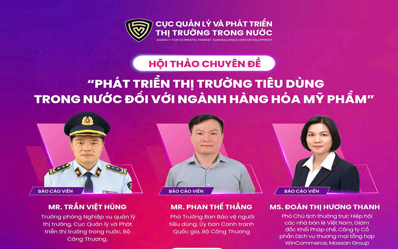 Sắp diễn ra Hội thảo Phát triển thị trường tiêu dùng trong nước đối với ngành hàng hoá mỹ phẩm