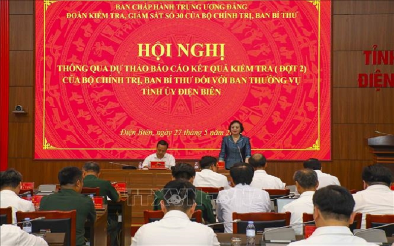 Phó thủ tướng Phạm Thị Thanh Trà chủ trì đoàn kiểm tra của Bộ Chính trị làm việc tại Điện Biên