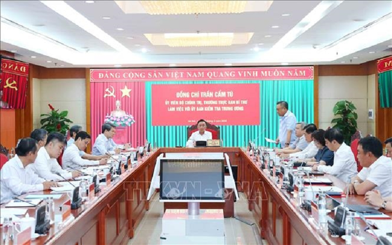 Thường trực Ban Bí thư Trần Cẩm Tú làm việc với Ủy ban Kiểm tra Trung ương