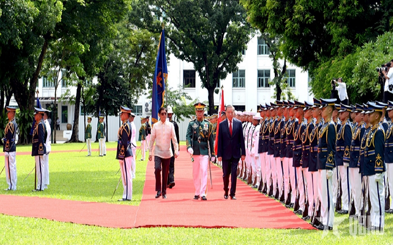 Lễ đón Tổng Bí thư, Chủ tịch nước Tô Lâm thăm cấp Nhà nước Philippines