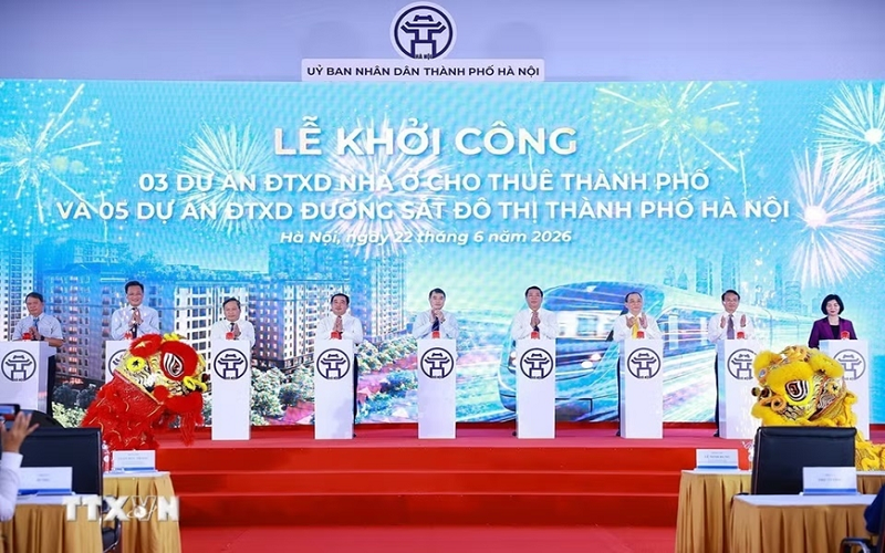 Thủ tướng Lê Minh Hưng dự lễ khởi công các dự án nhà ở cho thuê và đường sắt đô thị Hà Nội