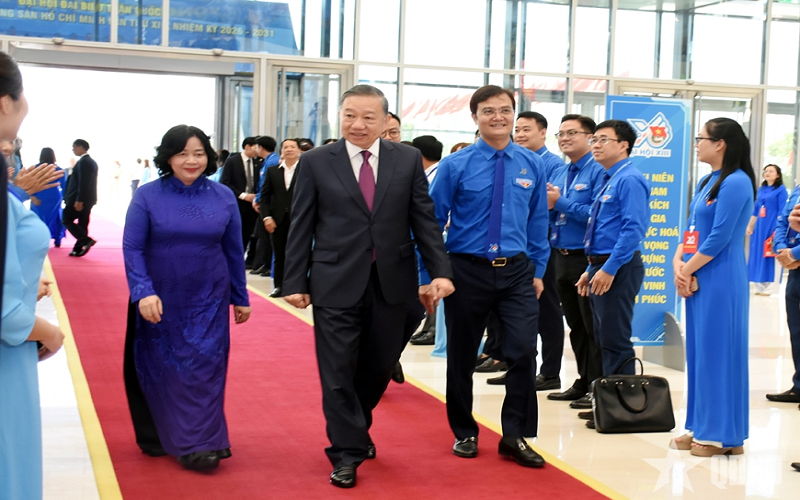 Tổng Bí thư, Chủ tịch nước Tô Lâm dự phiên trọng thể Đại hội đại biểu toàn quốc Đoàn TNCS Hồ Chí Minh lần thứ XIII