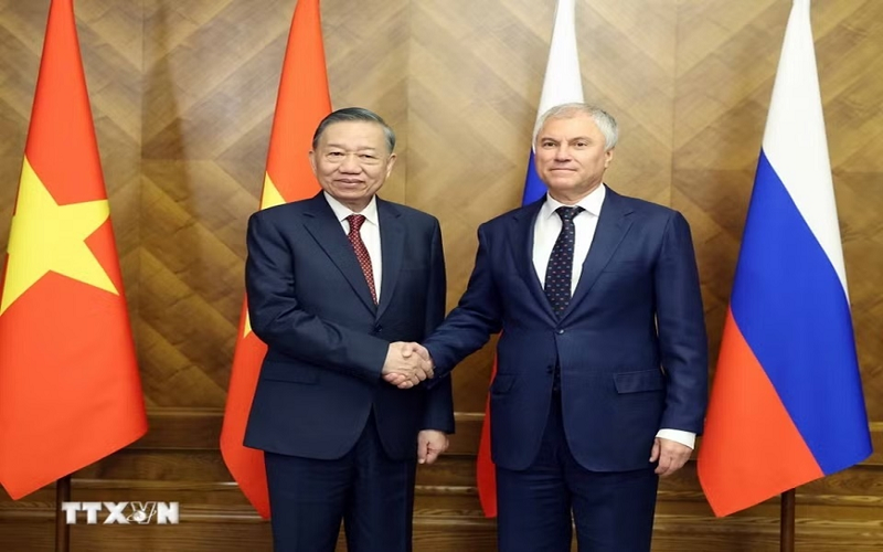 Tổng Bí thư, Chủ tịch nước Tô Lâm hội kiến Chủ tịch Duma Quốc gia Nga Vyacheslav Volodin