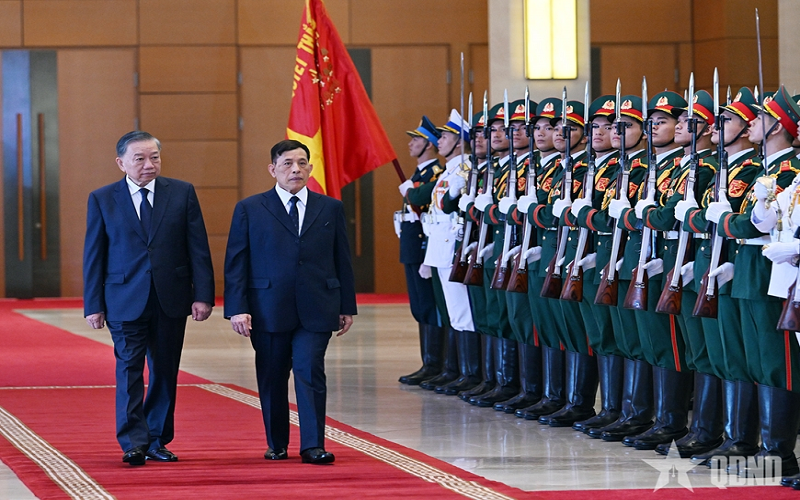 Tổng Bí thư, Chủ tịch nước Tô Lâm chủ trì lễ đón Nhà vua Thái Lan thăm cấp nhà nước tới Việt Nam